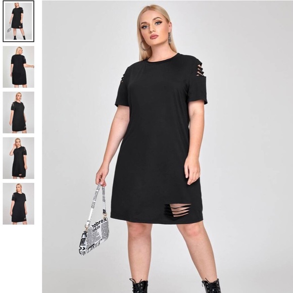 SHEIN Dresses & Skirts - Plus Ladder Ripped Tee Dress